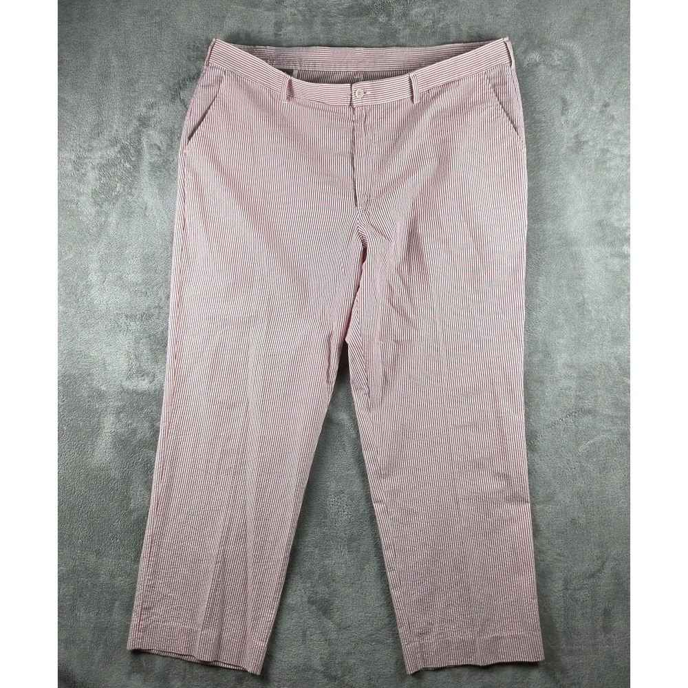 Bills Khakis Parker Seersucker Red Stripe Pants Mens 42 Made In USA Standard Fit